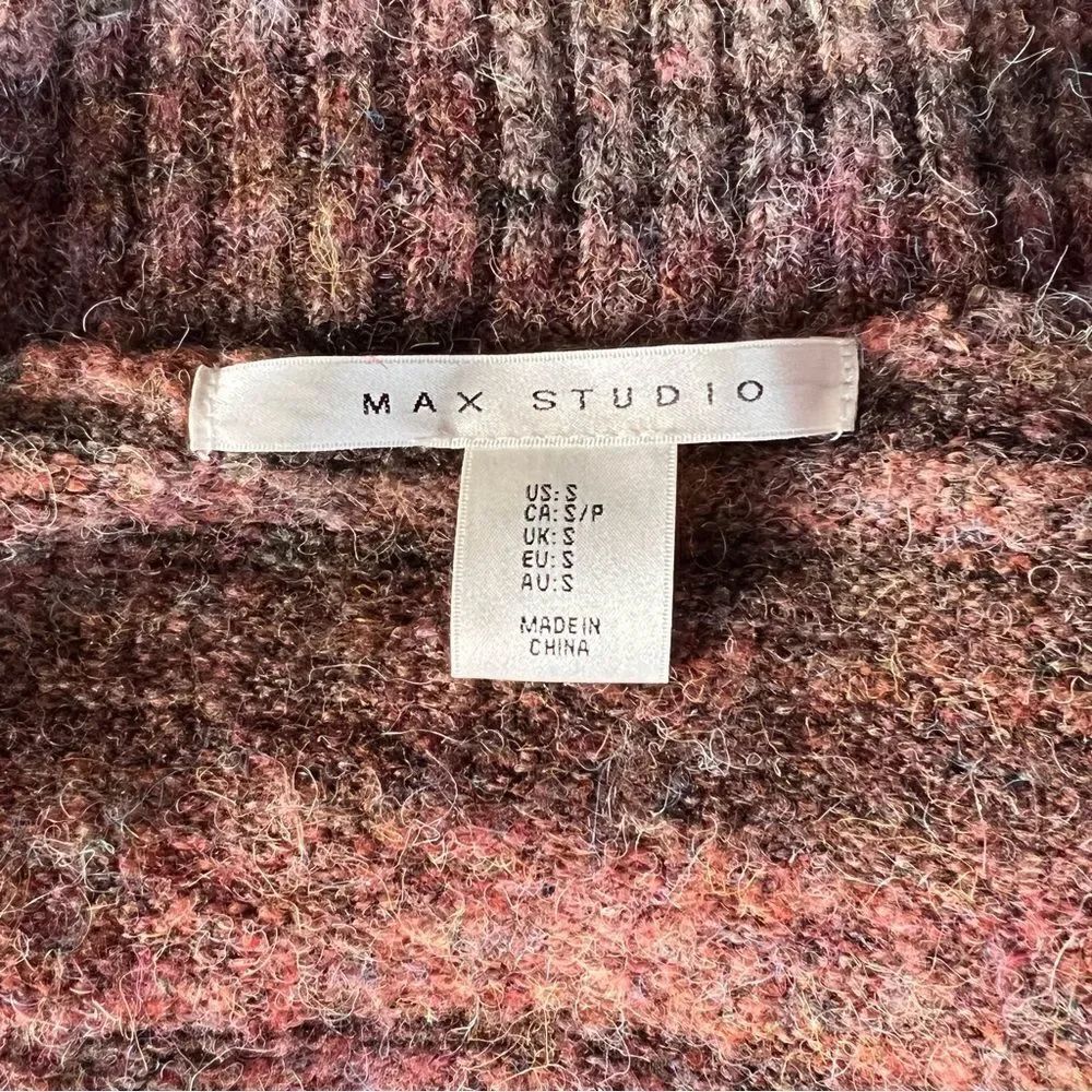 Max Studio Long Oversized Wool Blend Striped Cardigan - Picture 8 of 8